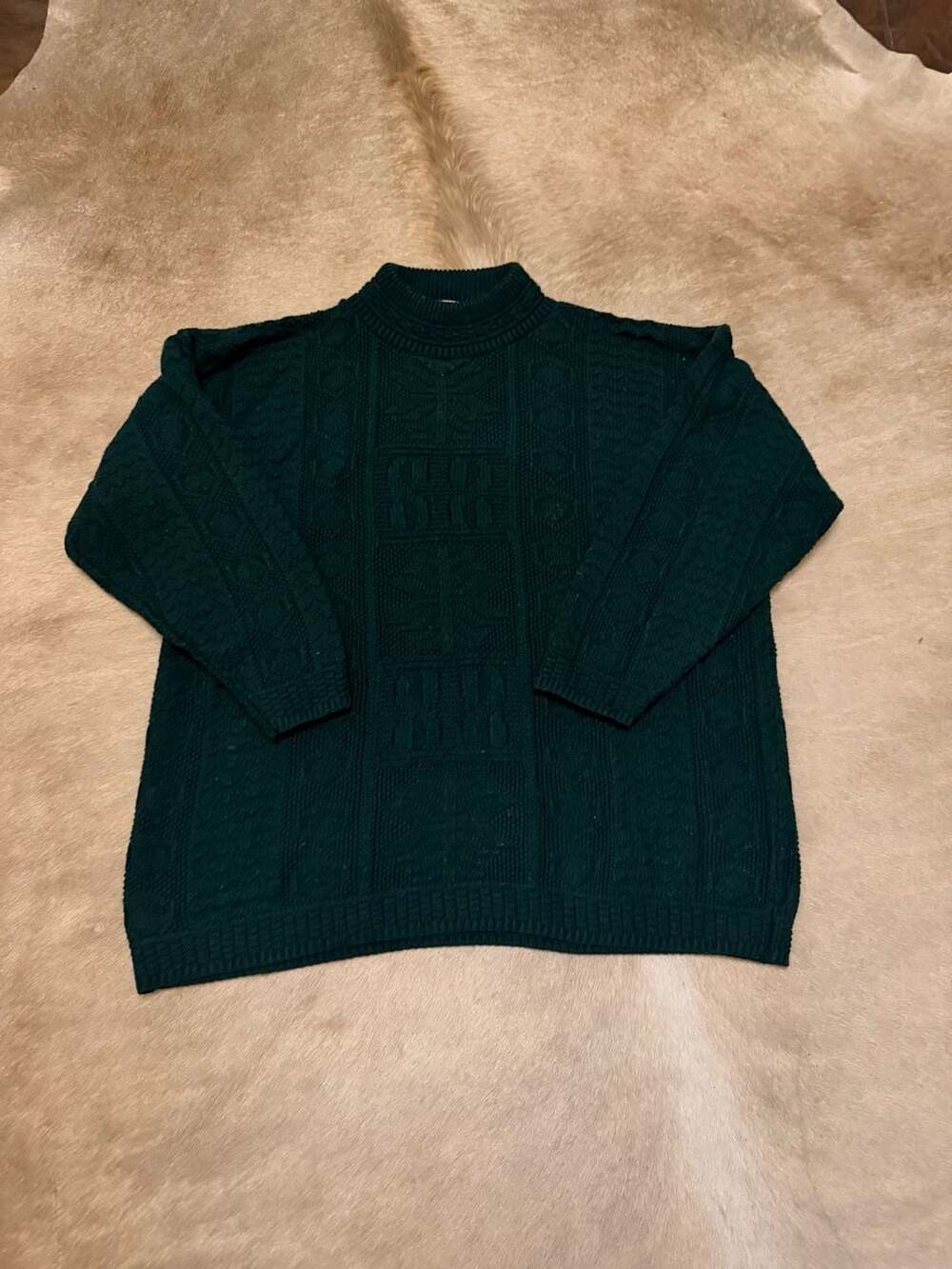Vintage Glamour-Knit Central Knitwear Mock Neck Sweater Size XL